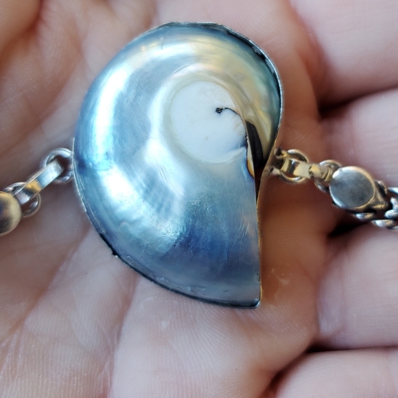 New Ammonite Fossil 925 Silver Bangle Bracelet. - Picture 13 of 16